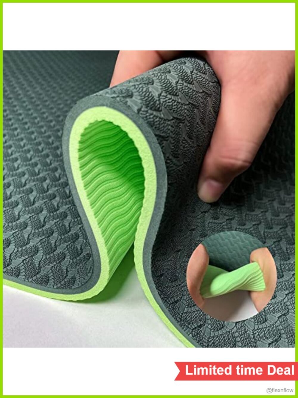 8mm Thick Non-Slip TPE Yoga Mat 72x24 with Carrying Strap